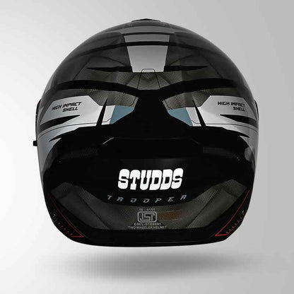 Studds Trooper DV D2 Hellcat Decor Black & Grey - Helmet