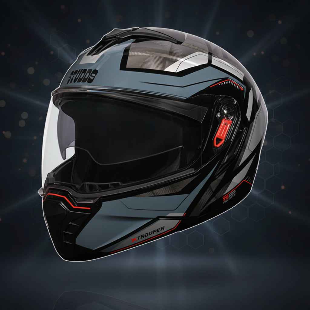 Studds Trooper DV D2 Hellcat Decor Black & Grey - Helmet
