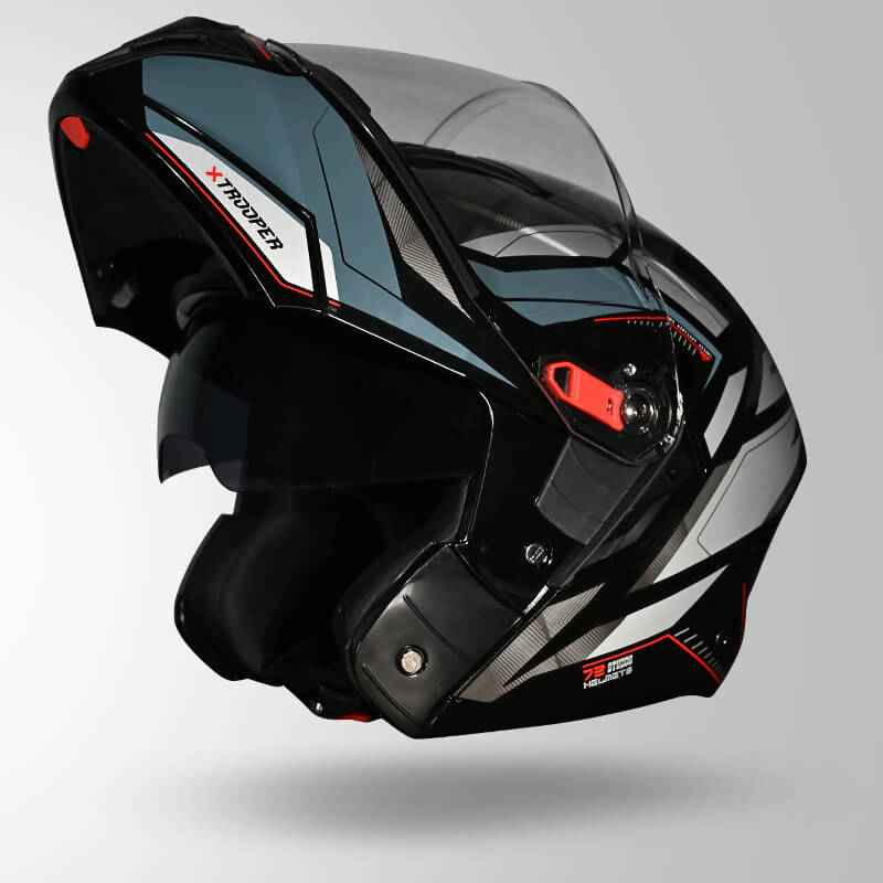 Studds Trooper DV D2 Hellcat Decor Black & Grey - Helmet