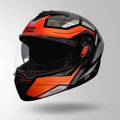 Studds Trooper DV D2 Hellcat Decor Black & Orange - Helmet