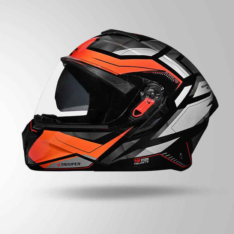 Studds Trooper DV D2 Hellcat Decor Black & Orange - Helmet