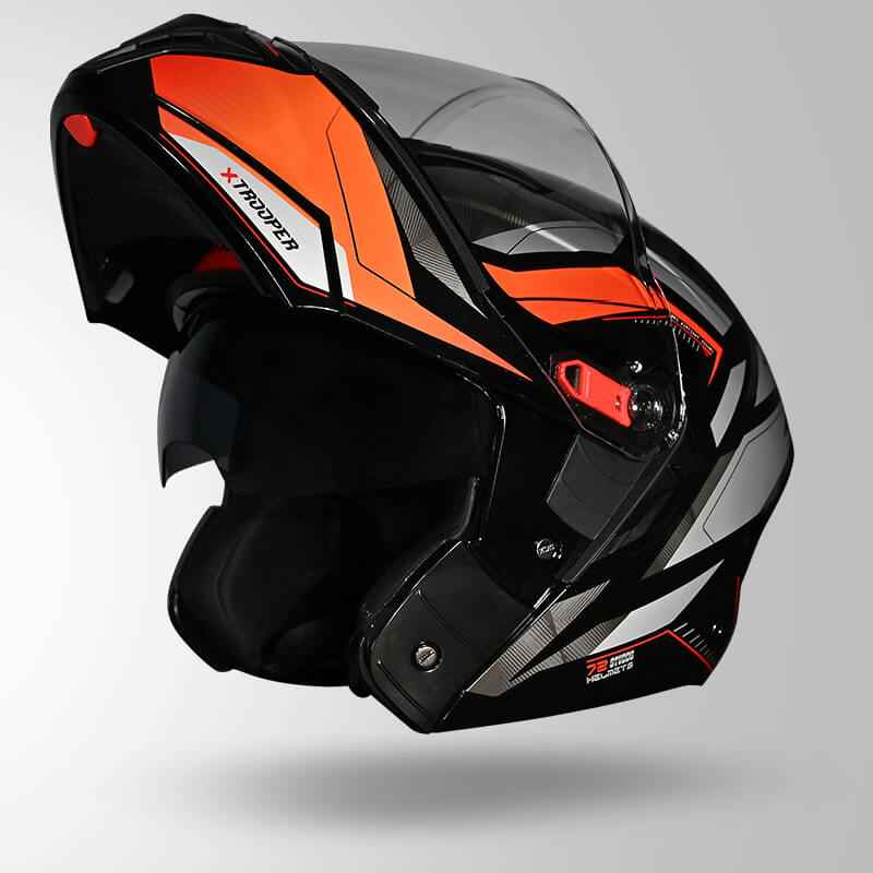 Studds Trooper DV D2 Hellcat Decor Black & Orange - Helmet