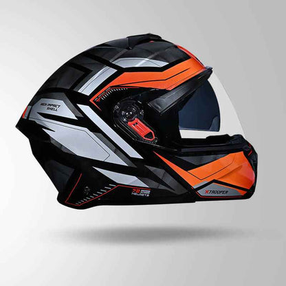 Studds Trooper DV D2 Hellcat Decor Black & Orange - Helmet