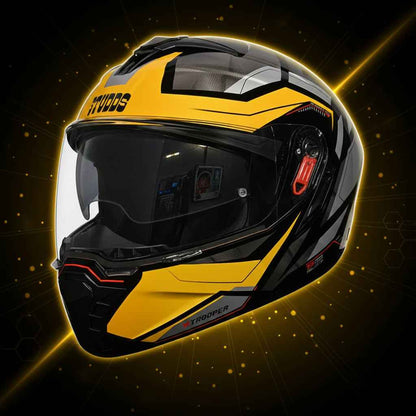 Studds Trooper DV D2 Hellcat Decor Black & Yellow - Helmet