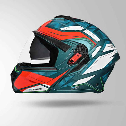 Studds Trooper DV D2 Hellcat Decor Blue & Red - Helmet