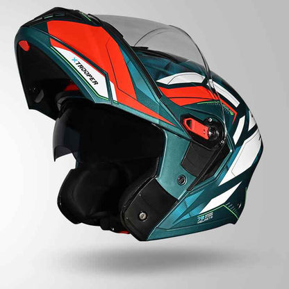 Studds Trooper DV D2 Hellcat Decor Blue & Red - Helmet