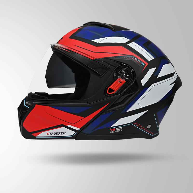 Studds Trooper DV D2 Hellcat Decor Matt Black/ Blue & White - Helmet