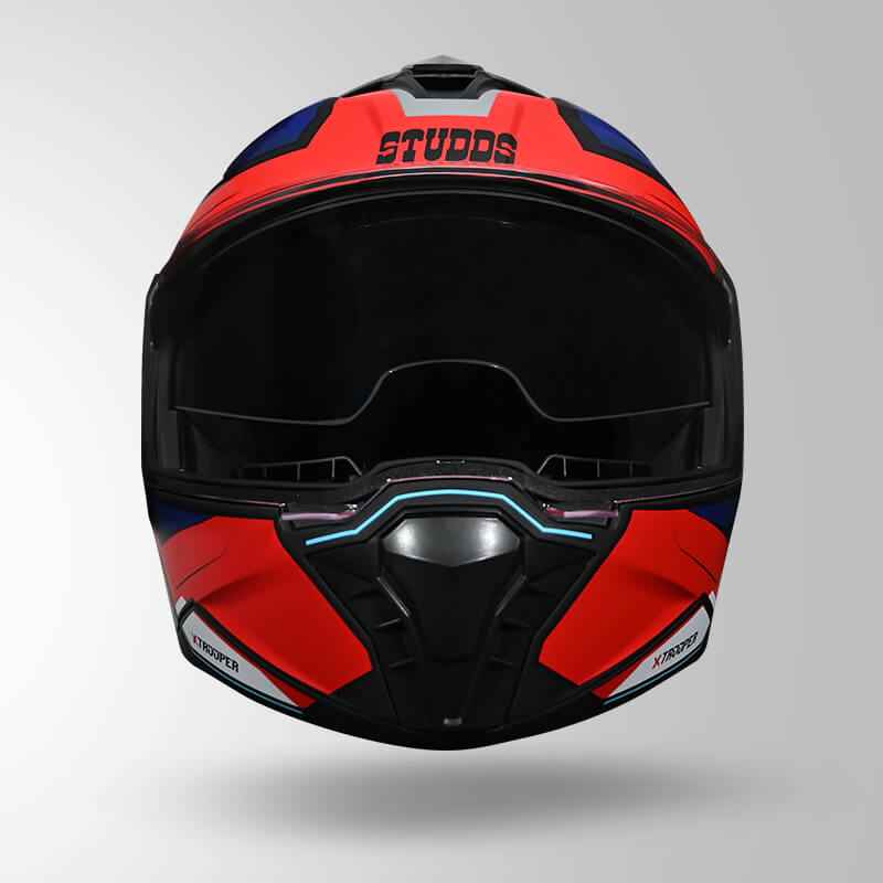 Studds Trooper DV D2 Hellcat Decor Matt Black/ Blue & White - Helmet