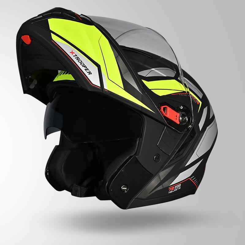Studds Trooper DV D2 Hellcat Decor Matt Black / Fluorescent Yellow & Yellow - Helmet