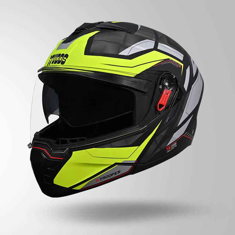 Studds Trooper DV D2 Hellcat Decor Matt Black / Fluorescent Yellow & Yellow - Helmet