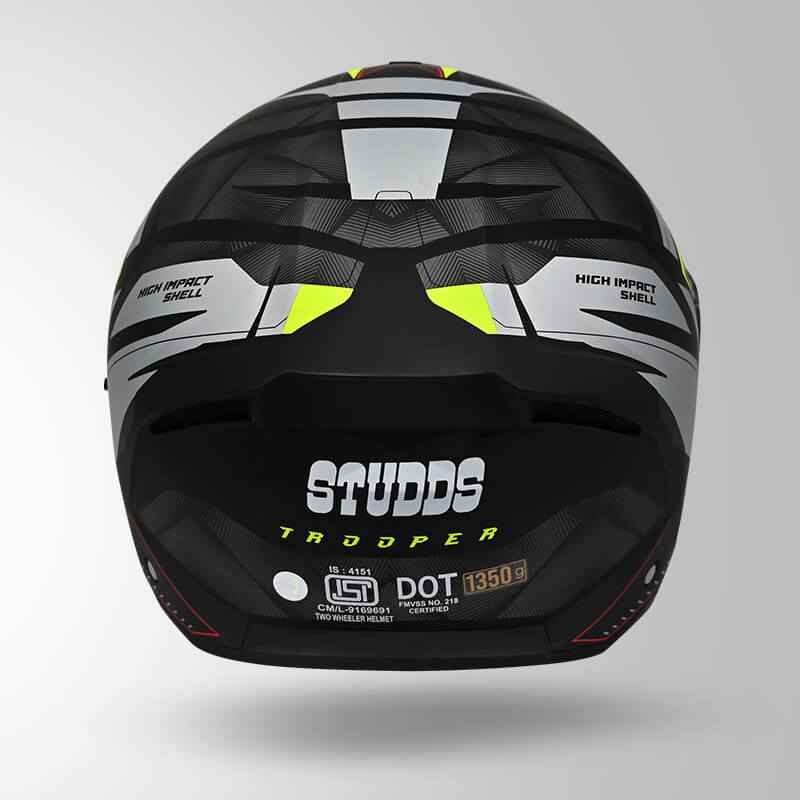 Studds Trooper DV D2 Hellcat Decor Matt Black / Fluorescent Yellow & Yellow - Helmet