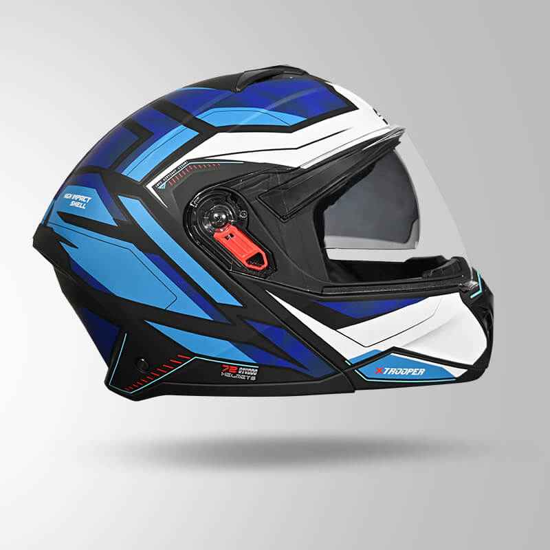 Studds Trooper DV D2 Hellcat Decor Matt Black & Blue - Helmet