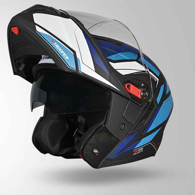 Studds Trooper DV D2 Hellcat Decor Matt Black & Blue - Helmet