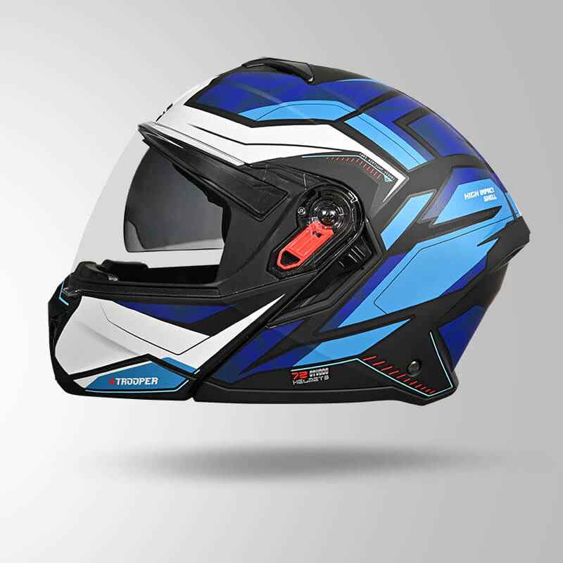 Studds Trooper DV D2 Hellcat Decor Matt Black & Blue - Helmet