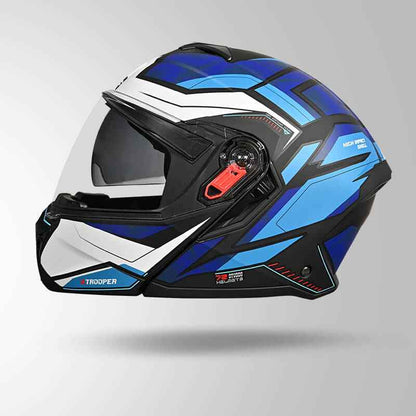 Studds Trooper DV D2 Hellcat Decor Matt Black & Blue - Helmet