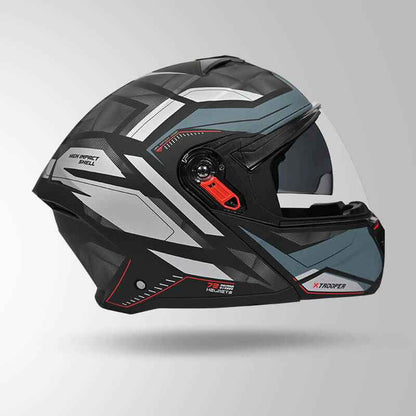 Studds Trooper DV D2 Hellcat Decor Matt Black & Grey - Helmet