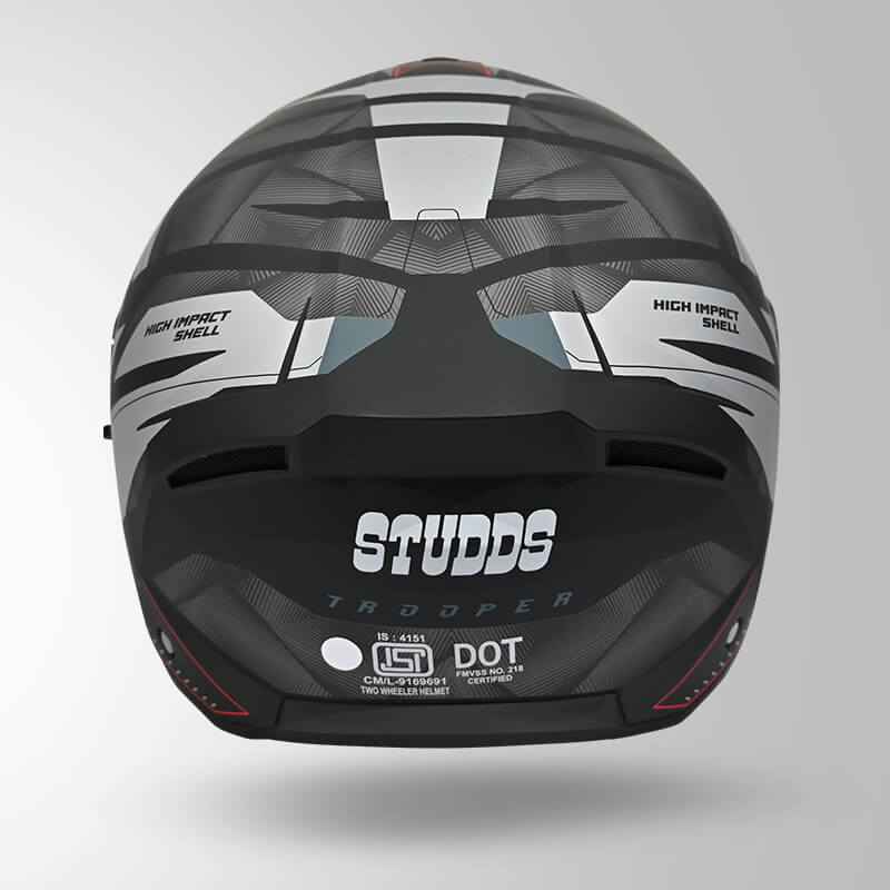 Studds Trooper DV D2 Hellcat Decor Matt Black & Grey - Helmet