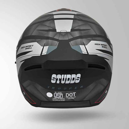 Studds Trooper DV D2 Hellcat Decor Matt Black & Grey - Helmet