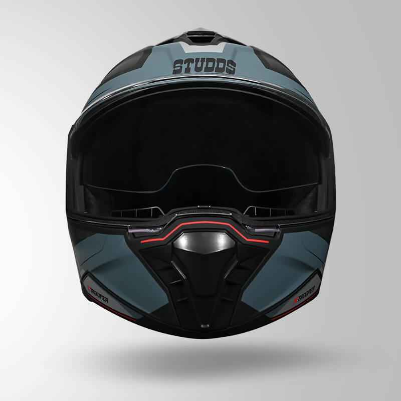 Studds Trooper DV D2 Hellcat Decor Matt Black & Grey - Helmet