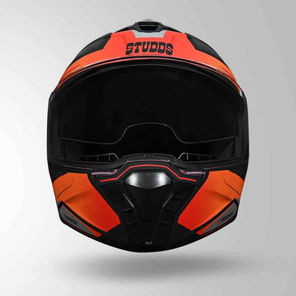 Studds Trooper DV D2 Hellcat Decor Matt Black & Orange - Helmet