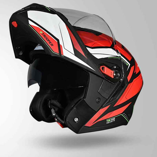 Studds Trooper DV D2 Hellcat Decor Matt Black & Red - Helmet