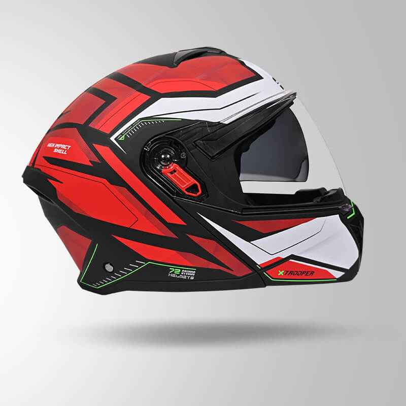 Studds Trooper DV D2 Hellcat Decor Matt Black & Red - Helmet