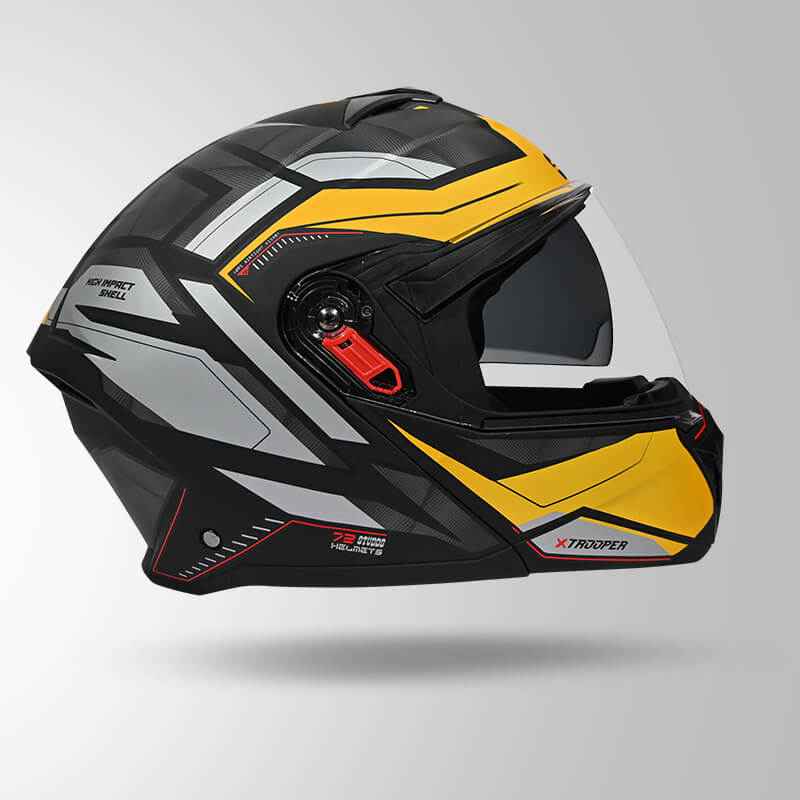 Studds Trooper DV D2 Hellcat Decor Matt Black & Yellow - Helmet