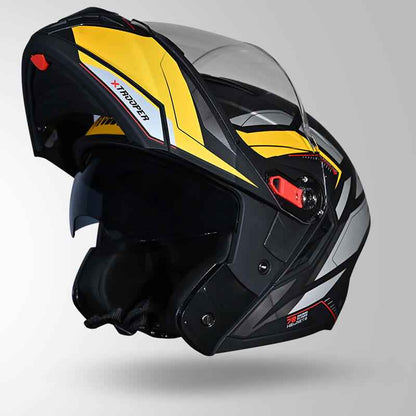 Studds Trooper DV D2 Hellcat Decor Matt Black & Yellow - Helmet
