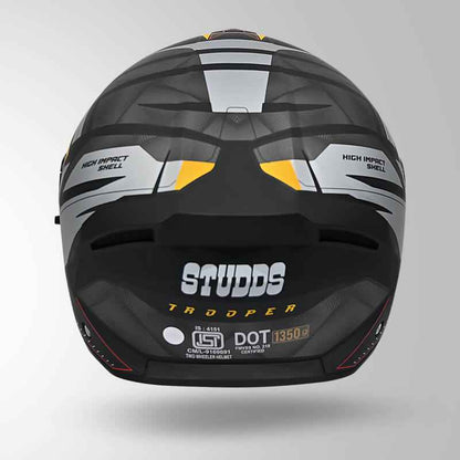 Studds Trooper DV D2 Hellcat Decor Matt Black & Yellow - Helmet