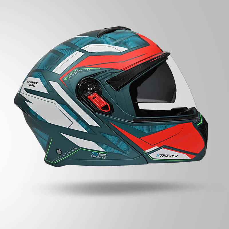 Studds Trooper DV D2 Hellcat Decor Matt Blue & Red - Helmet