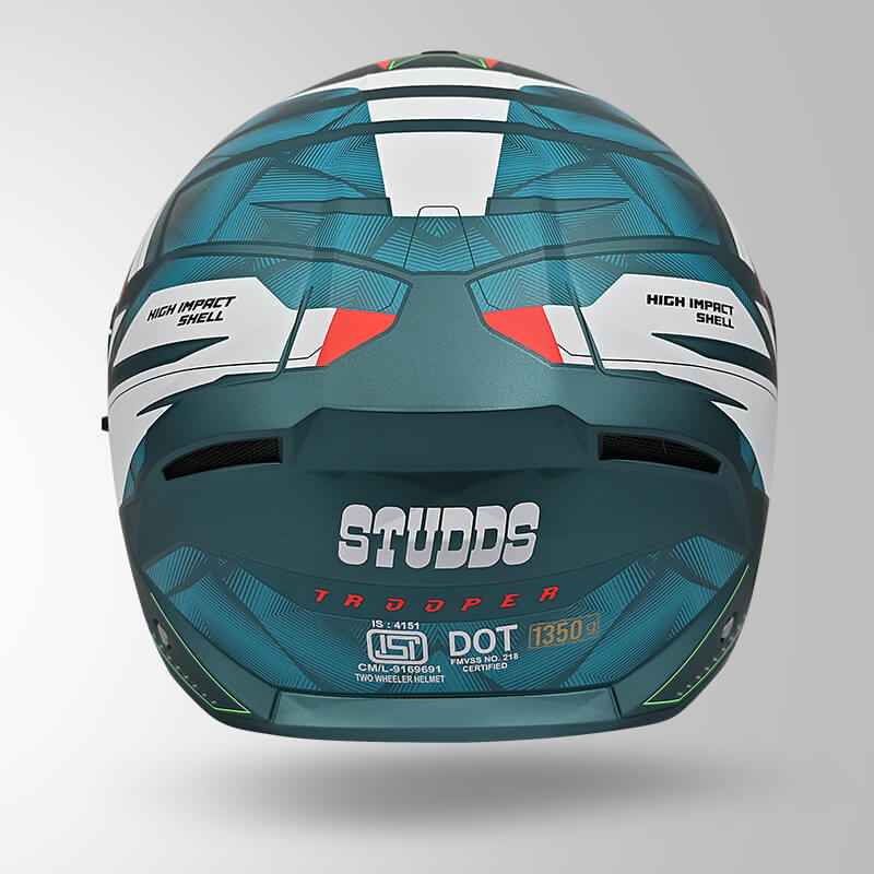 Studds Trooper DV D2 Hellcat Decor Matt Blue & Red - Helmet