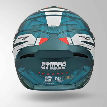 Studds Trooper DV D2 Hellcat Decor Matt Blue & Red - Helmet