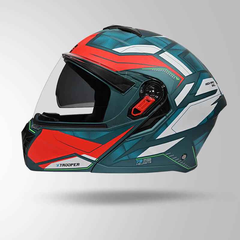 Studds Trooper DV D2 Hellcat Decor Matt Blue & Red - Helmet