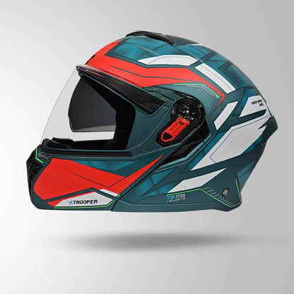 Studds Trooper DV D2 Hellcat Decor Matt Blue & Red - Helmet