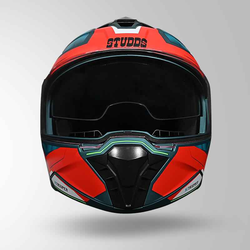 Studds Trooper DV D2 Hellcat Decor Matt Blue & Red - Helmet