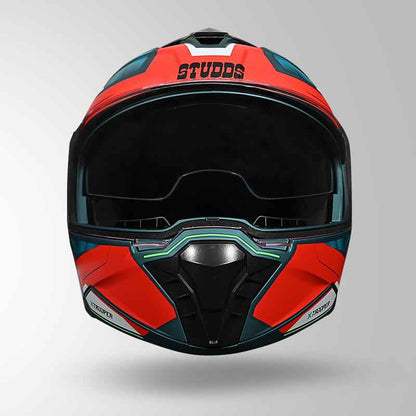 Studds Trooper DV D2 Hellcat Decor Matt Blue & Red - Helmet