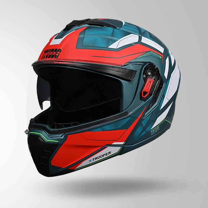 Studds Trooper DV D2 Hellcat Decor Matt Blue & Red - Helmet