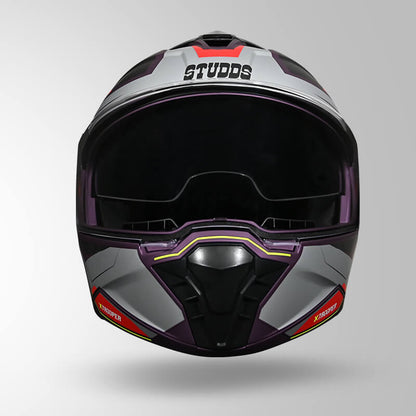 Studds Trooper DV D2 Hellcat Decor Matt Purple & Red - Helmet