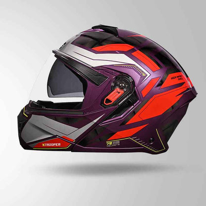 Studds Trooper DV D2 Hellcat Decor Purple & Red - Helmet