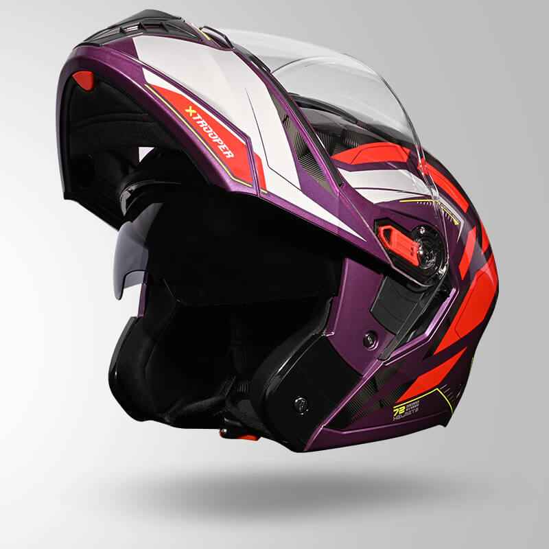 Studds Trooper DV D2 Hellcat Decor Purple & Red - Helmet