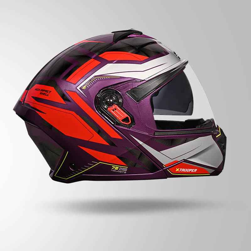 Studds Trooper DV D2 Hellcat Decor Purple & Red - Helmet