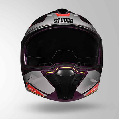 Studds Trooper DV D2 Hellcat Decor Purple & Red - Helmet