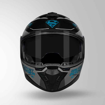 Studds Trooper Legacy Shield Black & Teal Chrome - Helmet