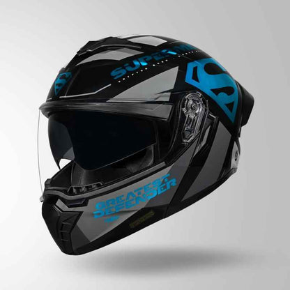 Studds Trooper Legacy Shield Black & Teal Chrome - Helmet