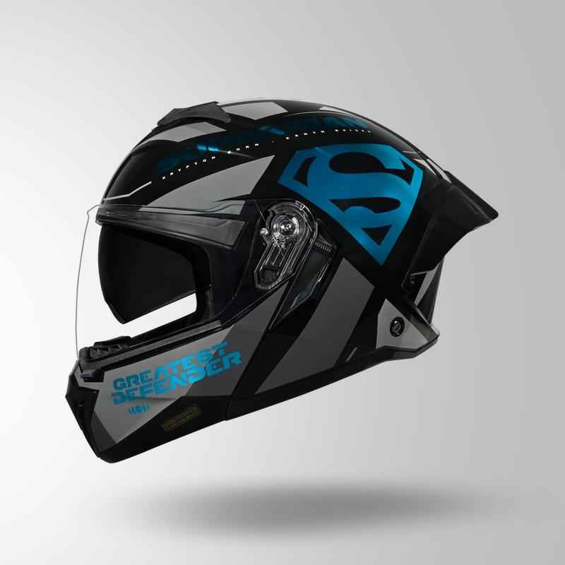 Studds Trooper Legacy Shield Black & Teal Chrome - Helmet