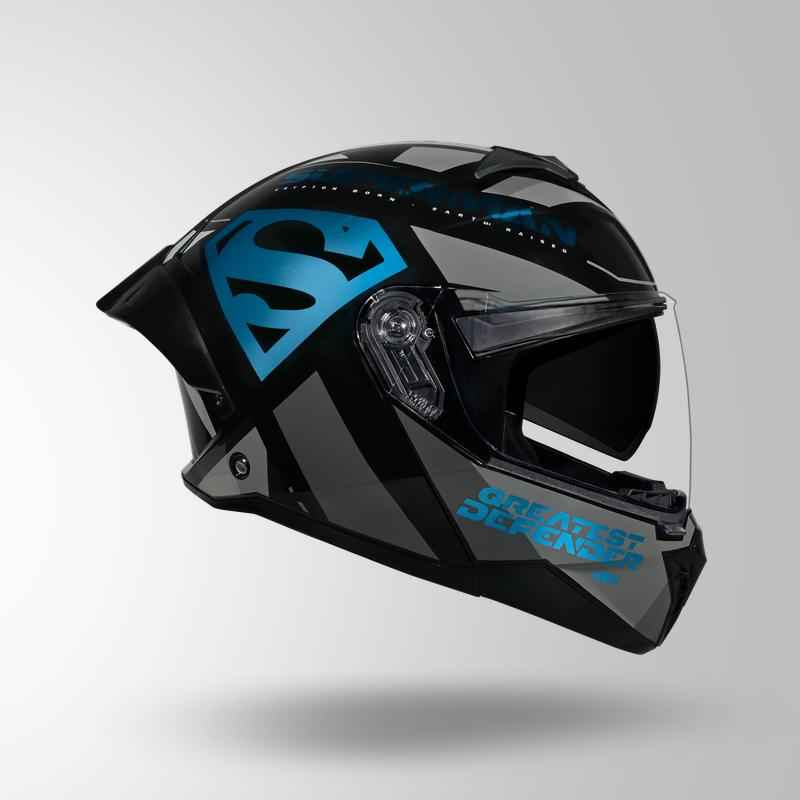 Studds Trooper Legacy Shield Black & Teal Chrome - Helmet