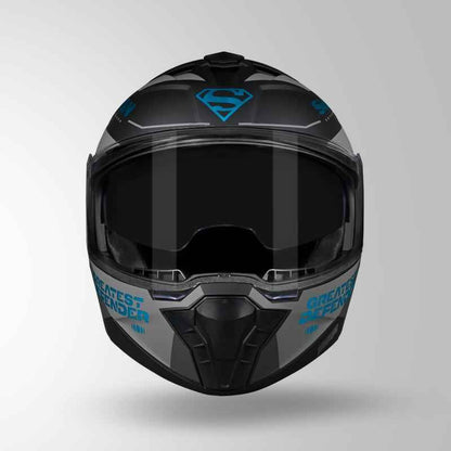 Studds Trooper Legacy Shield Matt Black & Teal Chrome - Helmet