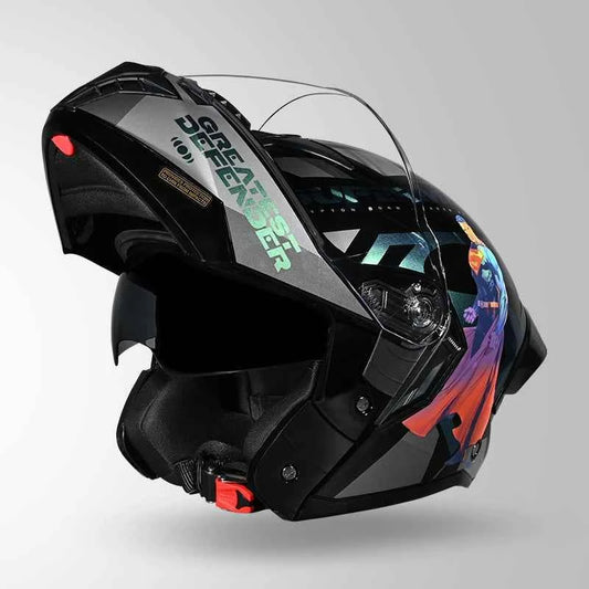 Studds Trooper Superman Edition Black Chameleon Blue - Helmet