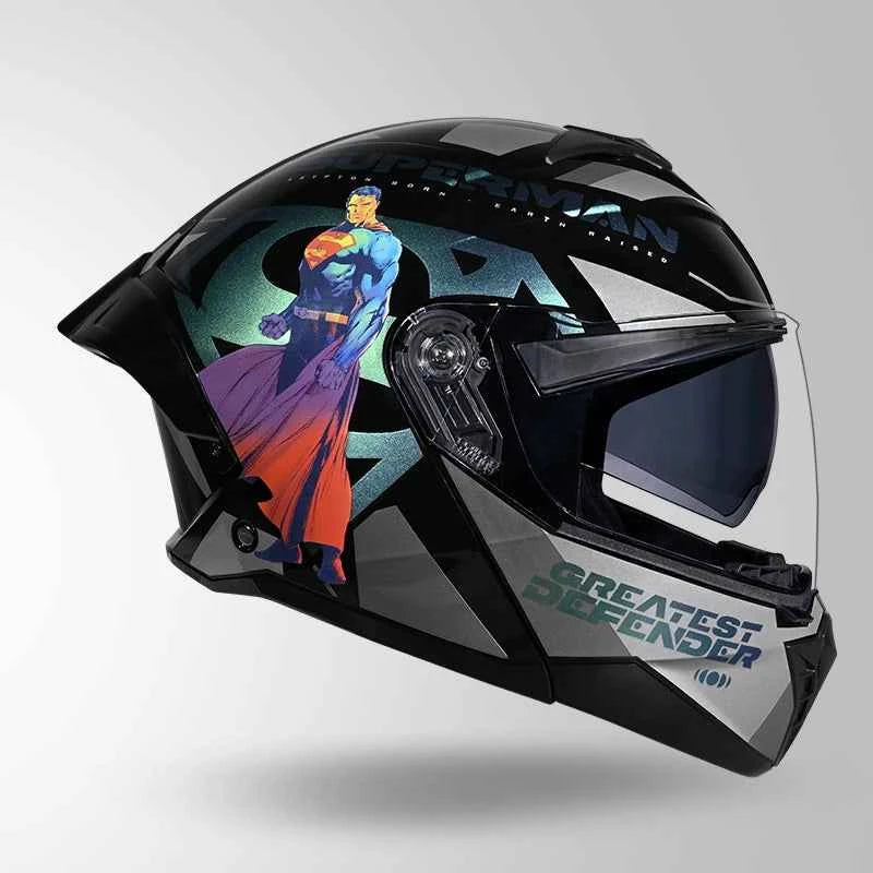 Studds Trooper Superman Edition Black Chameleon Blue - Helmet