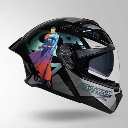 Studds Trooper Superman Edition Black Chameleon Blue - Helmet